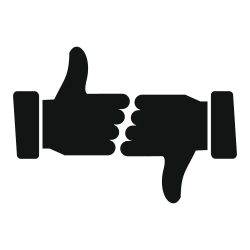 Thumbs up and down icon Royalty Free Vector Image