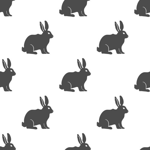 Rabbit Silhouette Seamless Pattern Vector Image