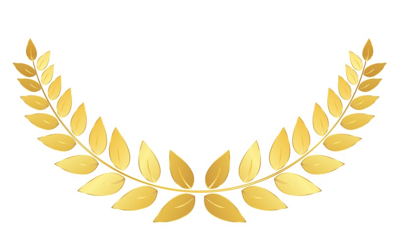 golden laurel wreath isolated on white background vector image