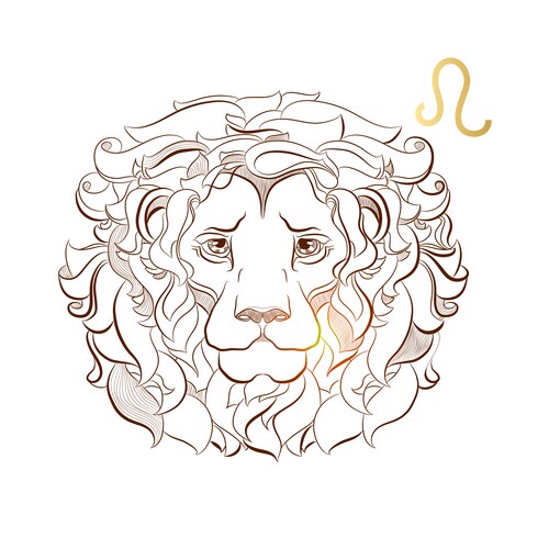 Zodiac sign leo isolated on white background Vector Image