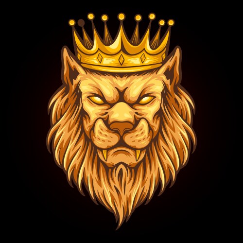 Royal Lion Crown - Elegant Vintage Vector Image