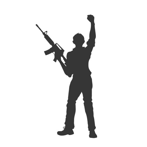 Armed Man Protester Vector Image