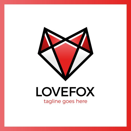 Heart Fox Logo Vector Image