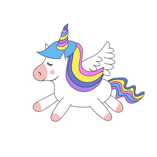 Unicorn with wings is flying Vector Image