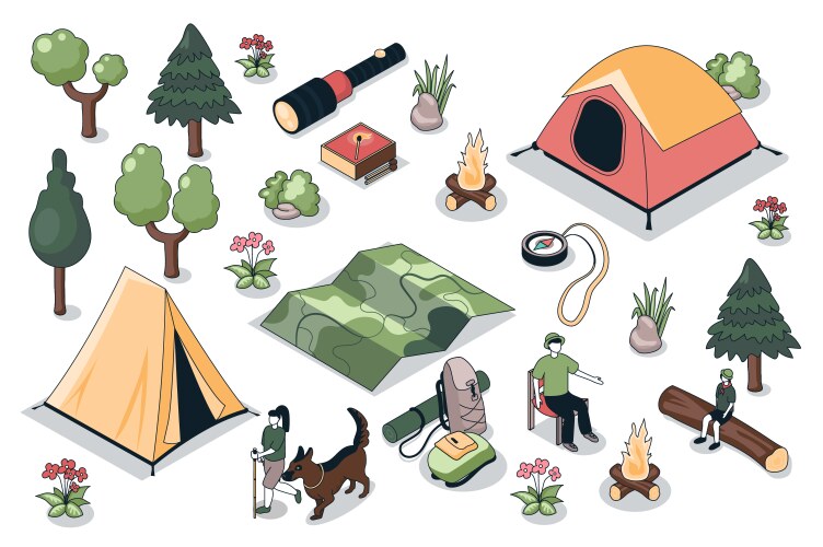 Marathon 3d Isometric Mega Set Collection Flat Vector Image