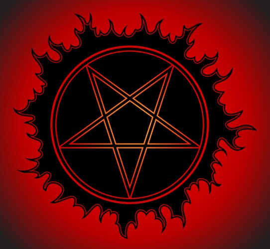 Black Pentagram Symbol Vector Image