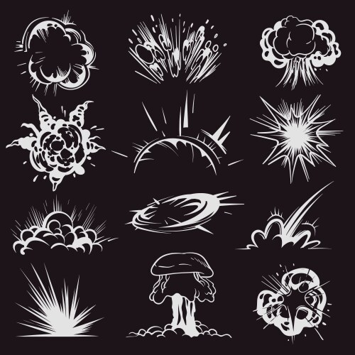 Cartoon explosion smoke effect comic shiny ring Vector Image