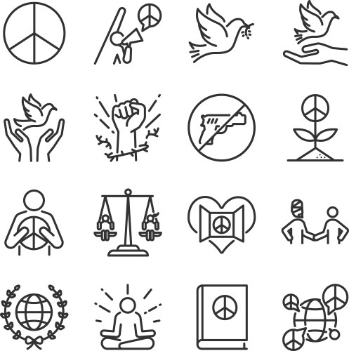 Robot icon set in thin line style Royalty Free Vector Image