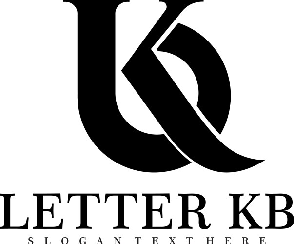 Letter k b logo design art vector image