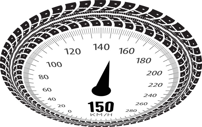 Speedometer 160 km per hour outline flat Vector Image