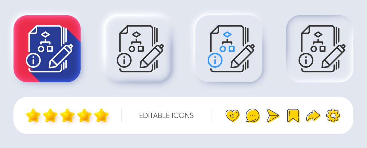Documentation with algorithm line icon technical vector image