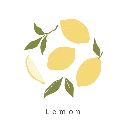 Lemon & Leaf Art Print vector image