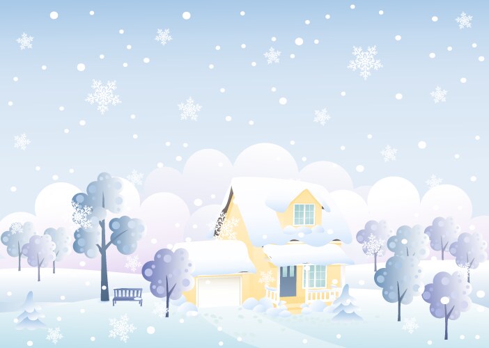Winter night house Royalty Free Vector Image - VectorStock