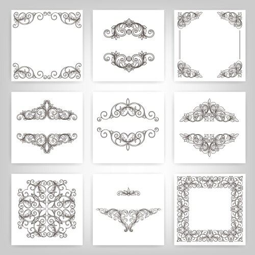 Calligraphic design elements frame Royalty Free Vector Image