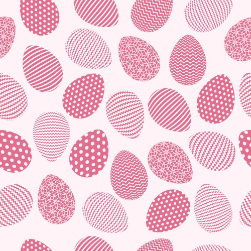 Easter eggs with seamless ornament pattern vector image