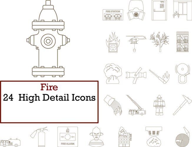 Set icons of firefighting equipment pattern Vector Image