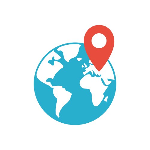 map pointer flat icon location destination pin vector