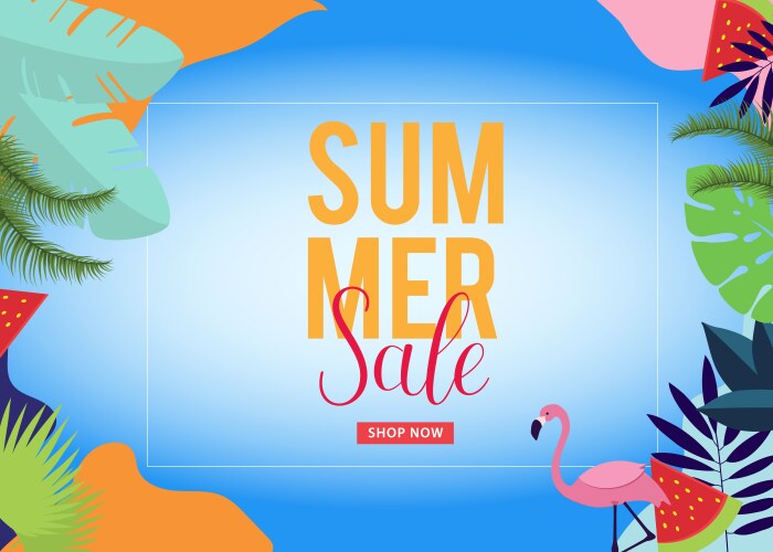 Summer sale background for banners flyer vector image