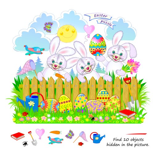 Hidden Object Game Puzzle Location Find Objects Vector Image