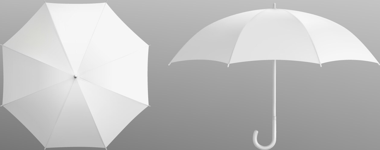 White umbrella mockup 3d design sunshine opened Vector Image