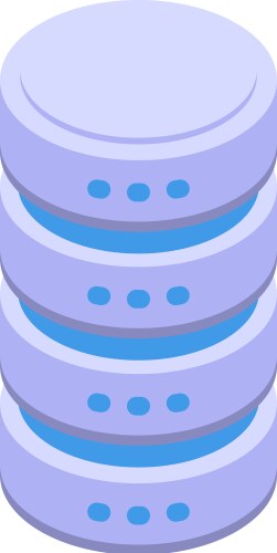Database server icon showing data storage vector image