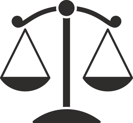 Justice Scales Icon - Flat Style Vector Image