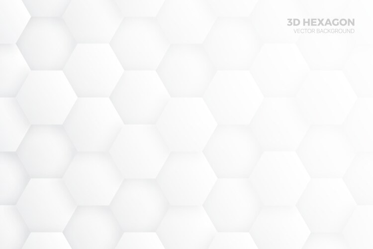3d hexagon tech abstract white background Vector Image