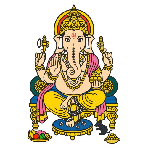 Lord Ganesha Seated Vector Image