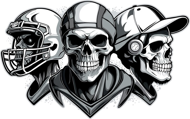Sporting Skull Collection Vector Image