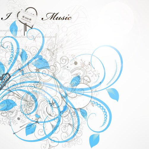 I love music sketch background vector image