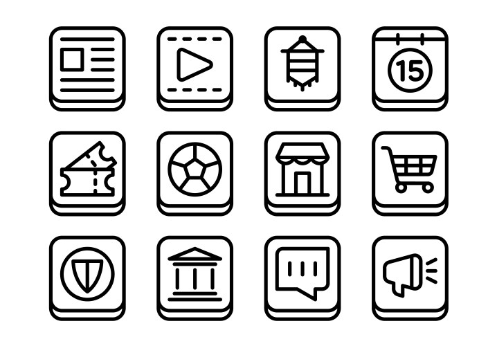 sport icon set for football website and app design vector