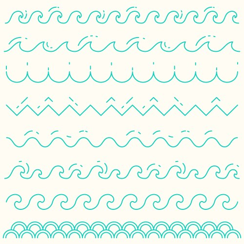 Wave Line Pattern Vector Image Wave Border Set (63500584) – Royalty-Free Vector | VectorStock