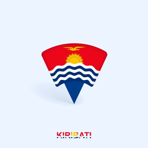 Kiribati flag map pointer design with shadow vector image