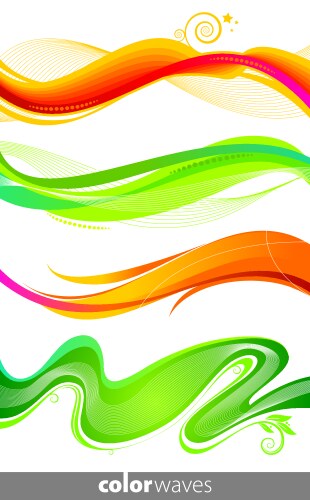 Colorful wave lines poster set for wallpaper Vector Image