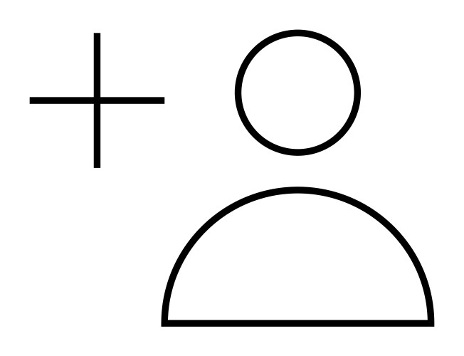User addition symbol showing a person with plus vector image