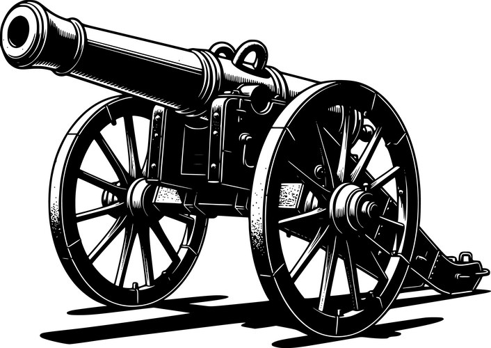 Vintage 19th-Century Cannon Vector Image