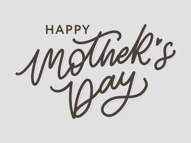 happy mothers day lettering handmade calligraphy vector image