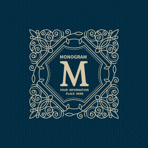 Simple and elegant monogram design template Vector Image