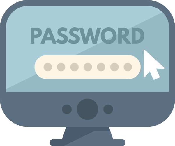 User entering password on computer for website vector image