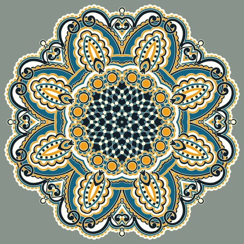 Radial geometric floral pattern Royalty Free Vector Image