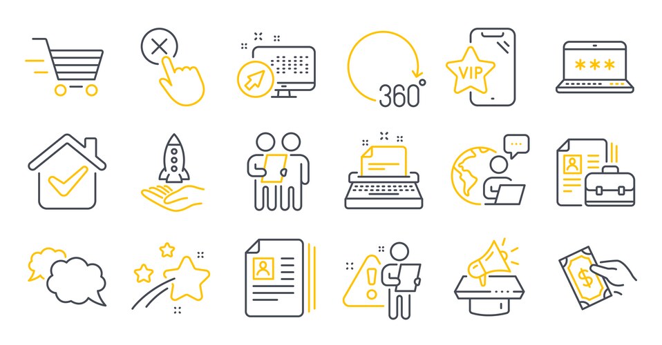 Set business icons such as laptop password Vector Image