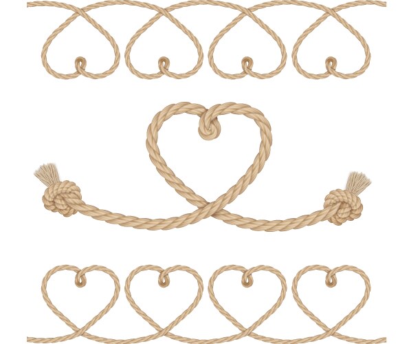 Rope frames set cartoon Royalty Free Vector Image