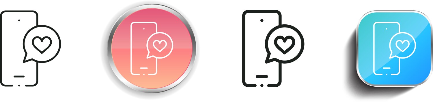 Love message icon thin linear regular and button vector image