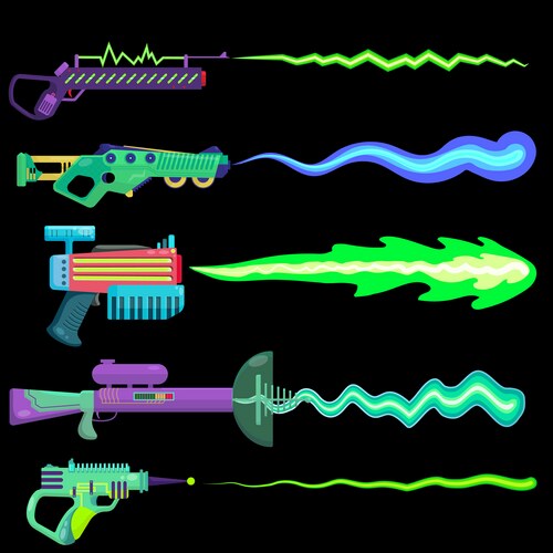 Alien weapon laser beam – Royalty-Free Vector | VectorStock