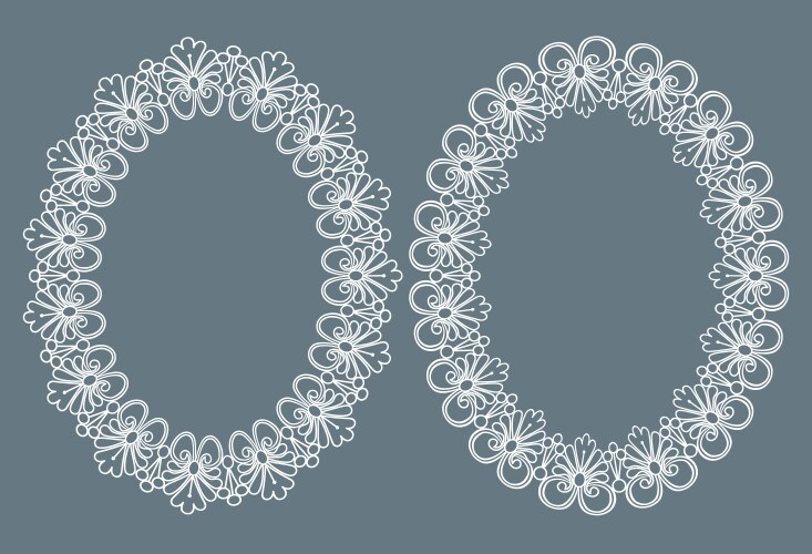 Oval flower frame Royalty Free Vector Image - VectorStock