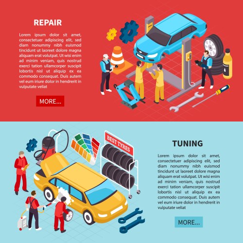 Car service banners set Royalty Free Vector Image