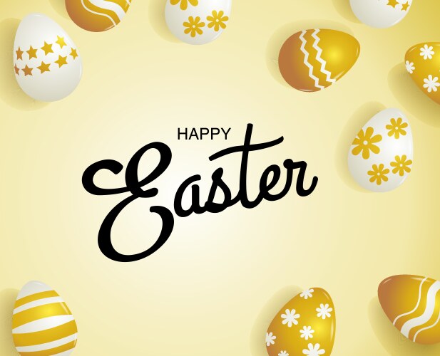Happy easter typography bunny egg Royalty Free Vector Image