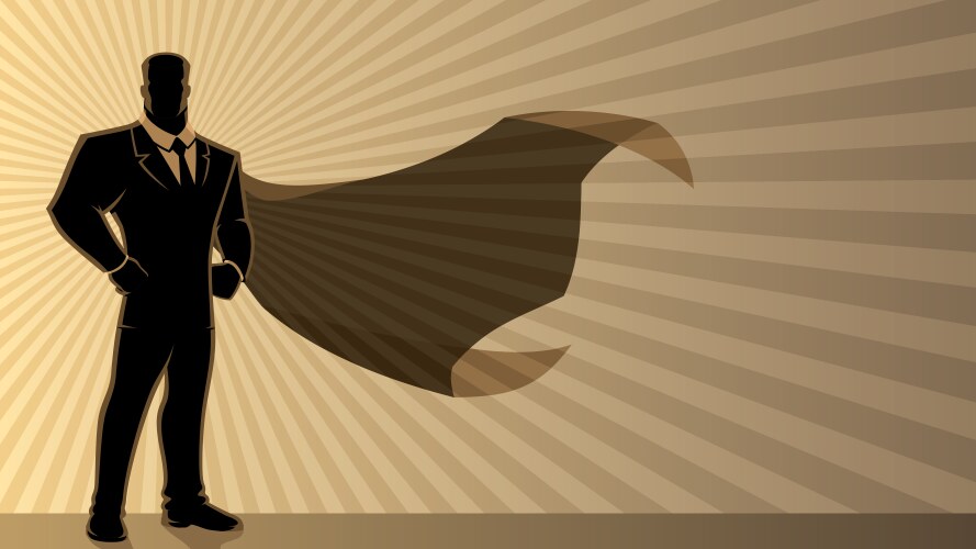 Super businessman flying up in sky Royalty Free Vector Image