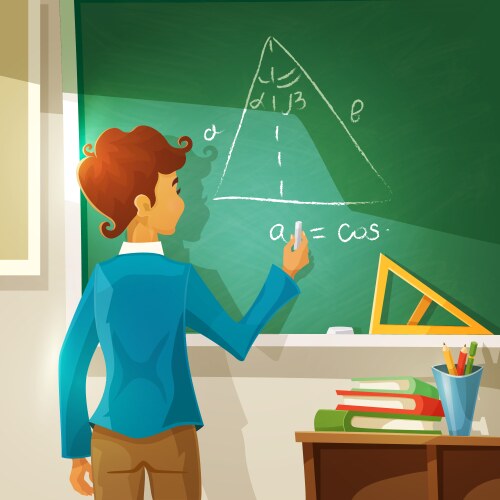 geometry lesson cartoon vector image