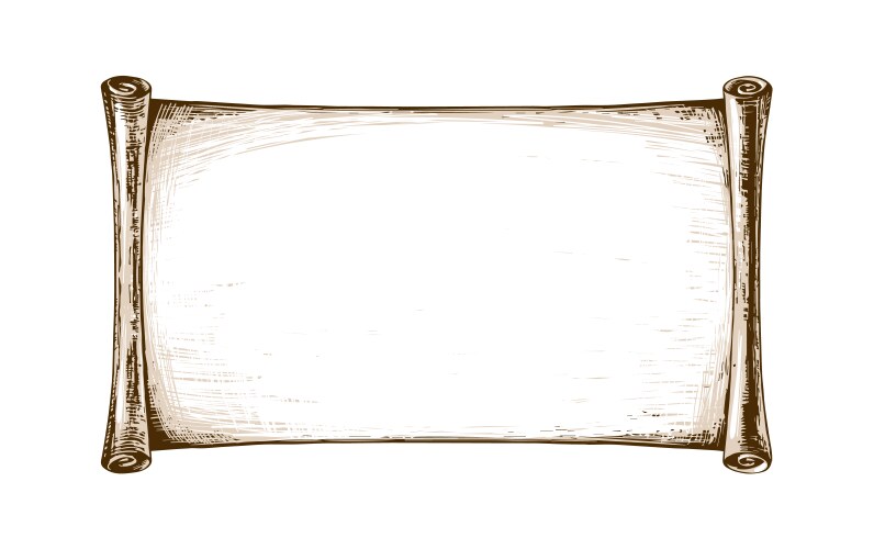 Scroll of old parchment paper in roll vintage Vector Image